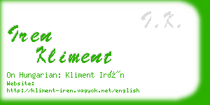 iren kliment business card